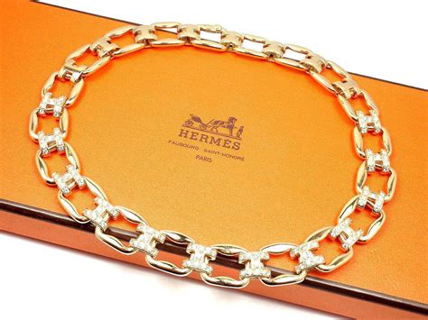 hermes gold h necklace with diamonds|hermes h necklace on sale.